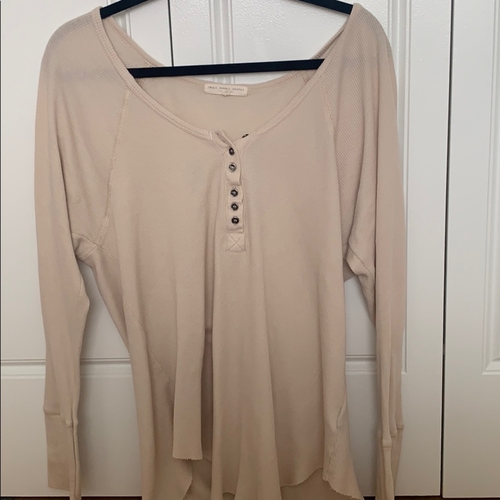 Tan long sleeve Henley